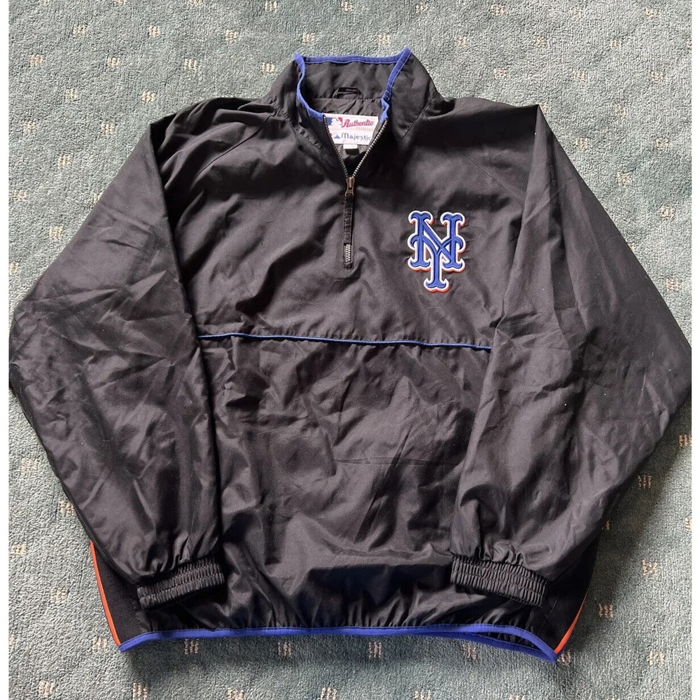 Majestic Authentic Collection New York Mets 1/4 Zip Pullover Jacket MENS XXL